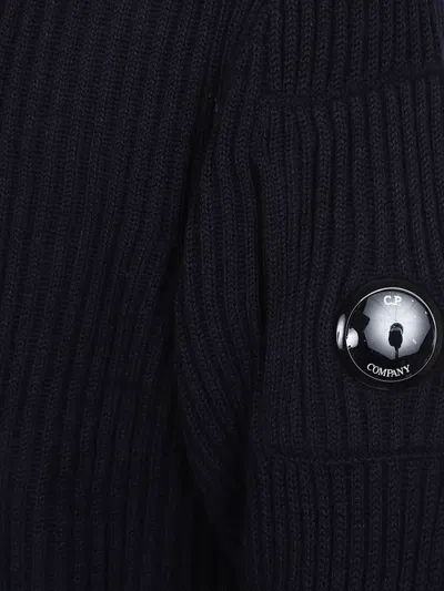 C.p. Company Knitwear Turtle Neck In Re-wool In Blue