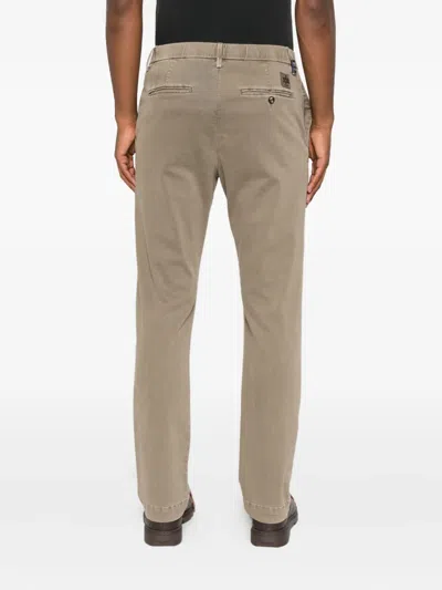 Jacob Cohen Button-fly Cotton Trousers In Brown