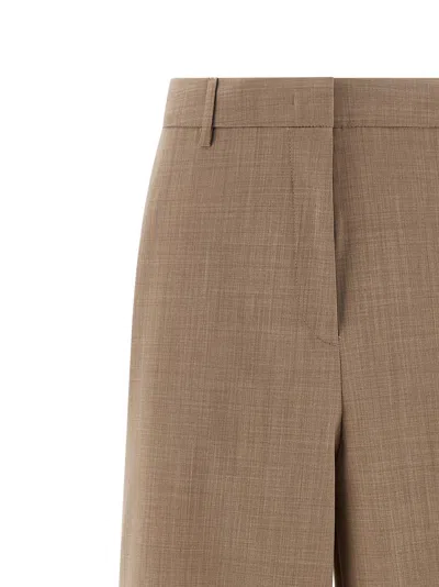 Fabiana Filippi Beige Mlange Wool Pants In Brown