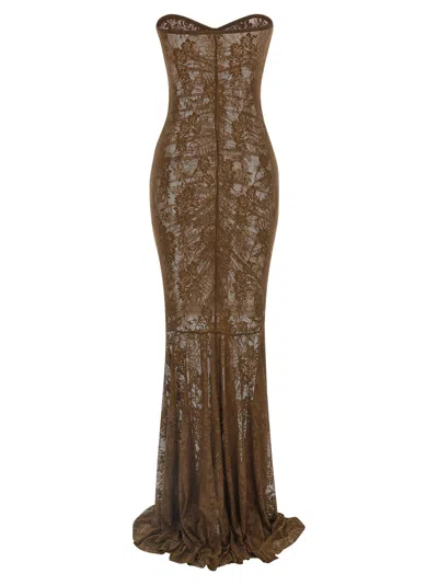 Norma Kamali Mermaid Dress In Brown