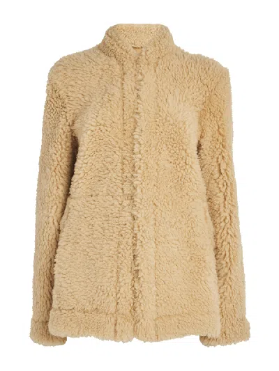 Totême Toteme Cinched Shearling Jacket Butter
