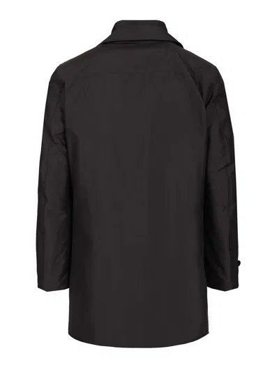 Fay Men Morning Coat In Technical Poplin In Black