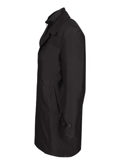 Fay Men Morning Coat In Technical Poplin In Black