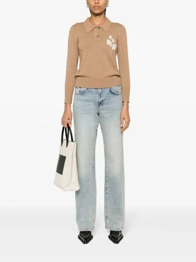 Isabel Marant Étoile Nola Knitted Polo Shirt In Brown