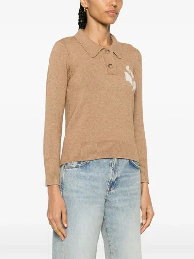 Isabel Marant Étoile Nola Knitted Polo Shirt In Brown