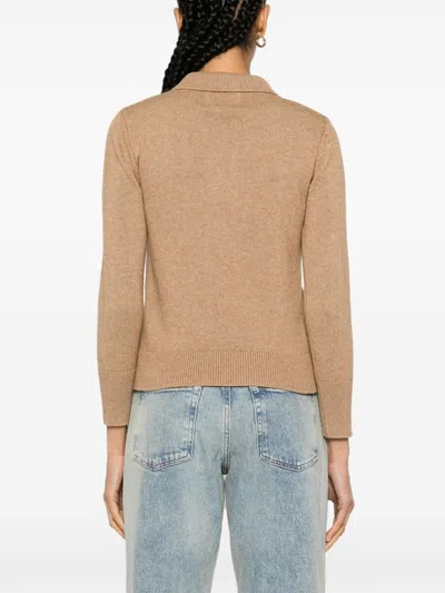 Isabel Marant Étoile Nola Knitted Polo Shirt In Brown