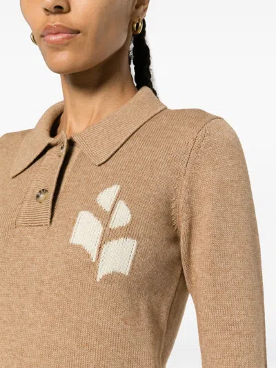 Isabel Marant Étoile Nola Knitted Polo Shirt In Brown