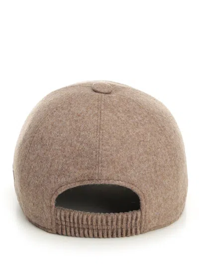 Ermenegildo Zegna Oasi Cashmere Lined Baseball Cap Hats Brown In Brown