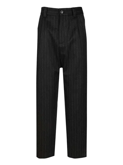 Barena Venezia Pantalone Roxanne Filone 67 Lana 28 Poliestere 5 Cachemire Trousers Grey In Black