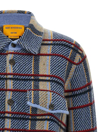 Guest In Residence Plaid Work Shirt Heather Blue Combo In Blue