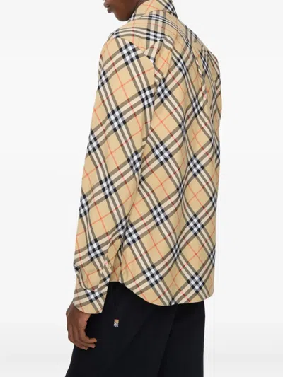 Burberry Roan Relaxed Fit Check Cotton Flannel Shirt Clothing In Brown