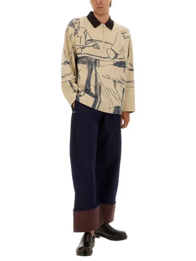 Jw Anderson Rugby Polo Shirt With Print In Neutral