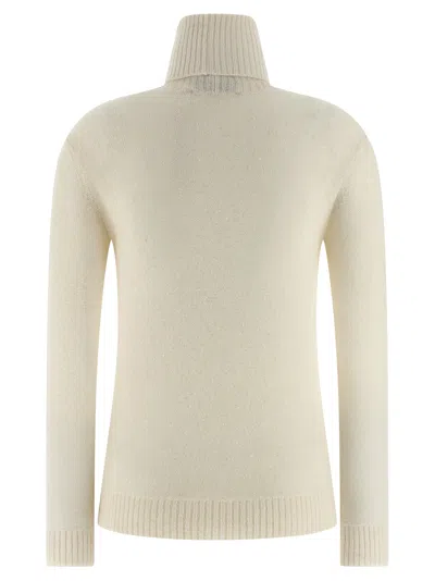 Fabiana Filippi Sequin Turtleneck Sweater Sweaters And Cardigans White In White