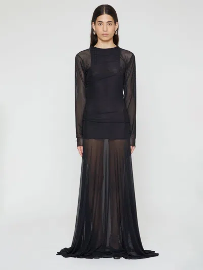 Federico Cina Sheer Layered Long Dress Clothing In Black