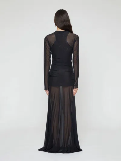 Federico Cina Sheer Layered Long Dress Clothing In Black
