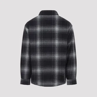 Carhartt Plaid Wool Blend Button-up Shirt With Classic Detailing In Black