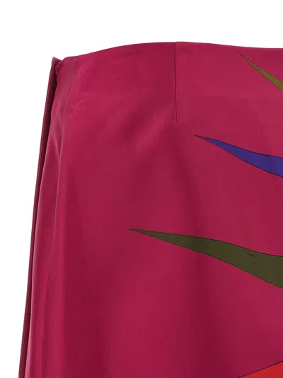 Pucci High Waist Mini Skirt With Graphic Print In Red