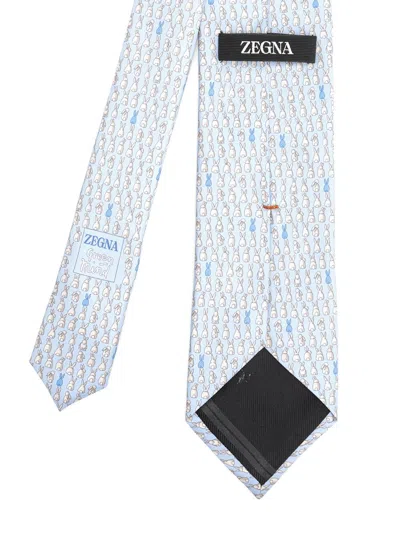 Ermenegildo Zegna Silk Tie Ties And Bow Ties Light Blue In Blue