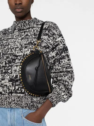 Isabel Marant Half-moon Shaped Leather Bag With Gold-tone Studs