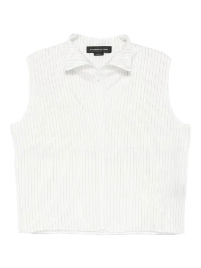 Federico Cina Sleeveless Blouse With Zip Clothing In White