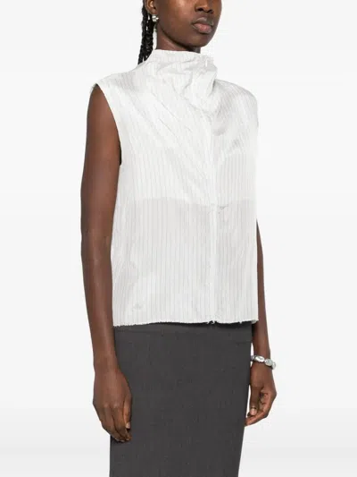 Federico Cina Sleeveless Blouse With Zip Clothing In White