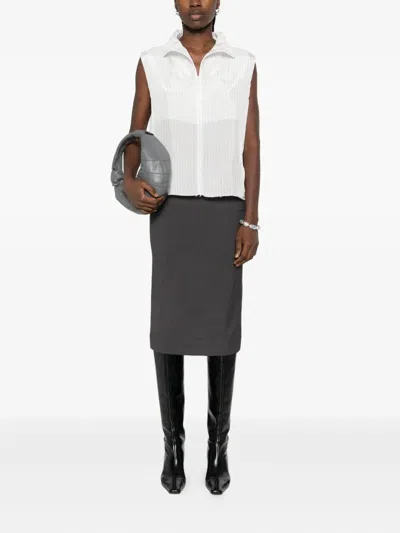 Federico Cina Sleeveless Blouse With Zip Clothing In White