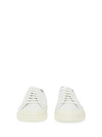 Saint Laurent Gym Low Logo-print Leather Sneakers In White