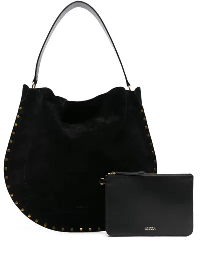 Isabel Marant Borsa Shopping Oskan In Pelle Scamosciata Nera Donna In Black