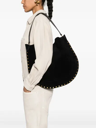 Isabel Marant Borsa Shopping Oskan In Pelle Scamosciata Nera Donna In Black