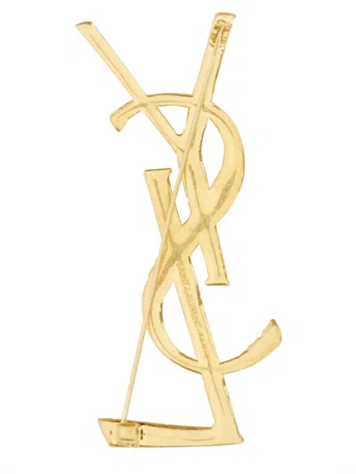 Saint Laurent Opyum Ysl Brooch In Gold