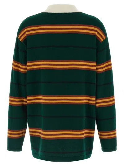 Guest In Residence Striped Rugby Sweater With Classic Collar And Luxurious Cashmere In Multi