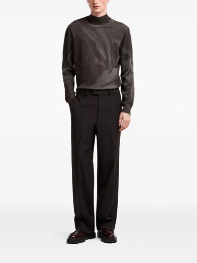 Emporio Armani Blue Virgin Wool Suit In Black