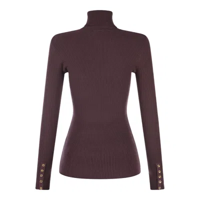 Elisabetta Franchi Dark Red Knitwear In Brown