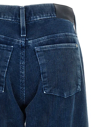 7 For All Mankind Corduroy Cotton Trousers In Blue