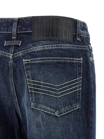 Jean Paul Gaultier Denim Trousers With Belt Loops In Blue