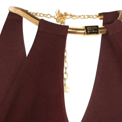 Elisabetta Franchi Top Merlot In Brown