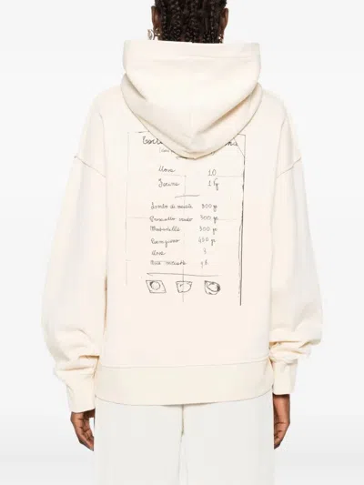 Federico Cina Tortellino Recipe Cotton Hoodie Clothing In Neutral
