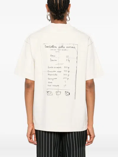 Federico Cina Tortellino Recipe Cotton T-shirt Clothing In White