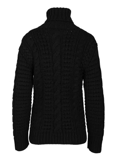 Moncler Genius Moncler X Edward Enninful Tricot Turtleneck Sweater Sweaters And Cardigans Black In Black