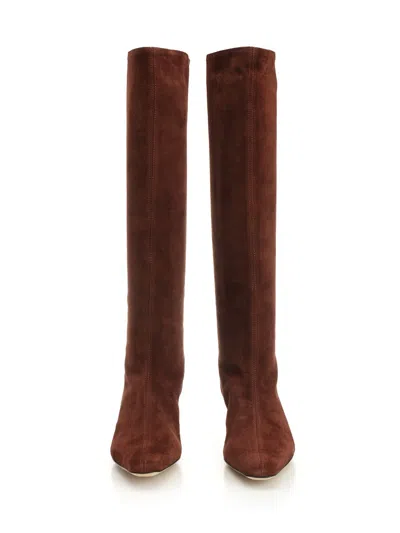 Staud Wally Boot Suede Boots Brown In Brown