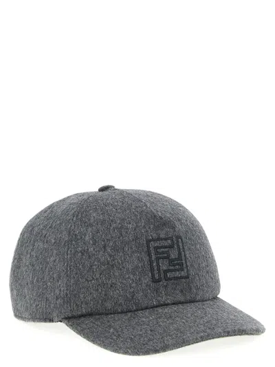 Fendi Wool And Cashmere Hat Hats Gray In Gray