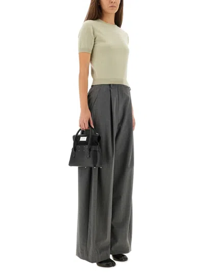 Maison Margiela Short Sleeve Knitwear Crew Neck In Green