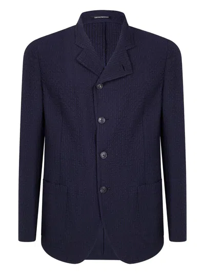 Emporio Armani Split Jacket Clothing In Blue