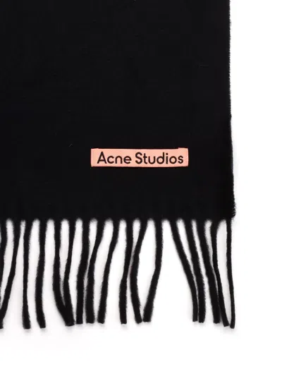 Acne Studios Wool Scarf Scarves And Foulards Black In Black