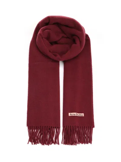 Acne Studios Wool Scarf Scarves And Foulards Bordeaux In Brown