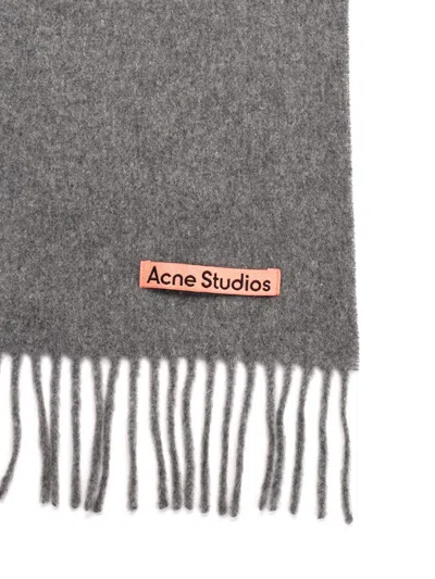 Acne Studios Wool Scarf Scarves And Foulards Grey In Gray
