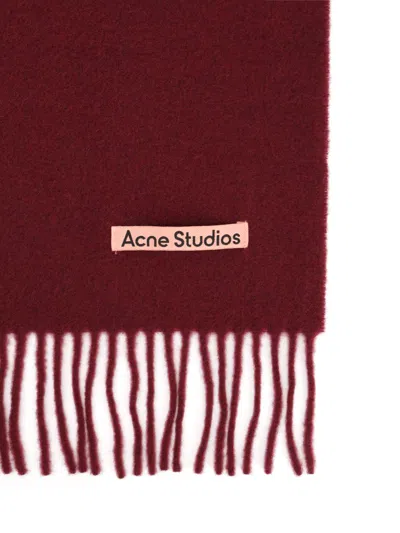 Acne Studios Wool Scarf Scarves And Foulards Bordeaux In Brown