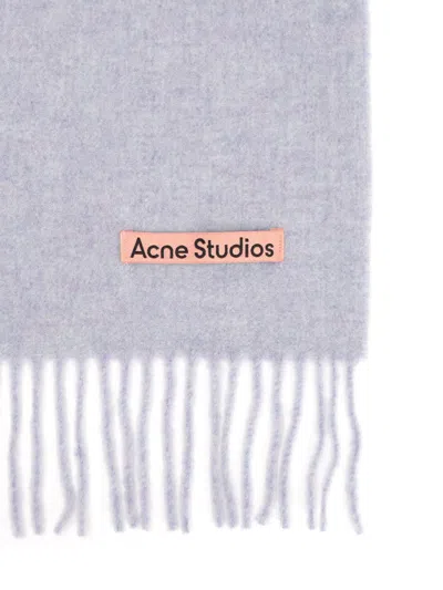 Acne Studios Wool Scarf Scarves And Foulards Light Blue In Blue