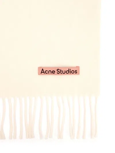 Acne Studios Wool Scarf Scarves And Foulards White In Neutral