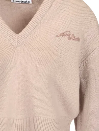 Acne Studios Wool Sweater Knitwear Grey In Pink